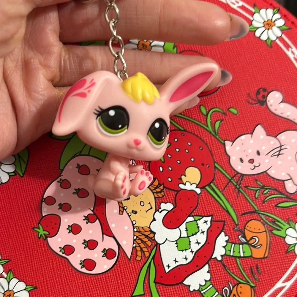 Pink Bunny littlest pet shop Keychain